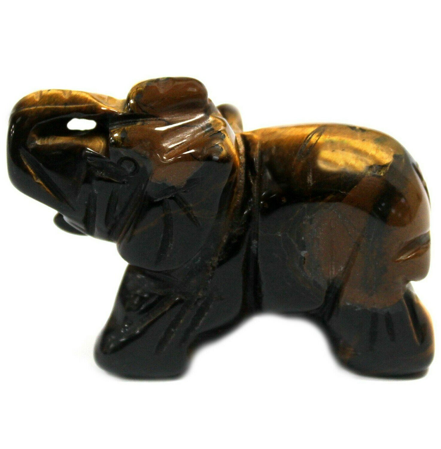 Elefante de piedras preciosas - ojo de tigre