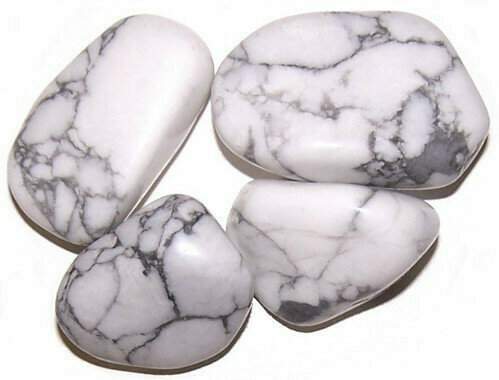 L Tumble Stones - Howlite Blanco