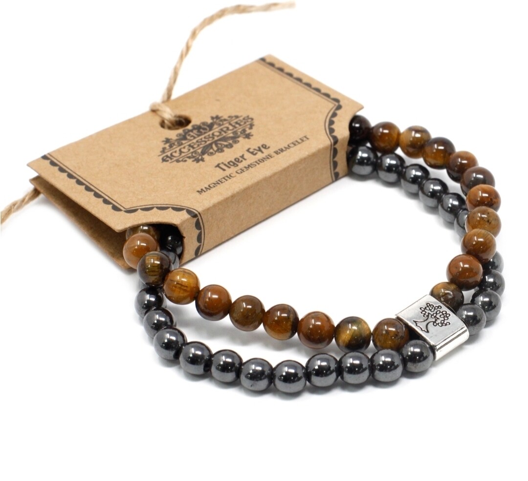 Pulsera de Piedras Preciosas Magnéticas - Ojo de Tigre