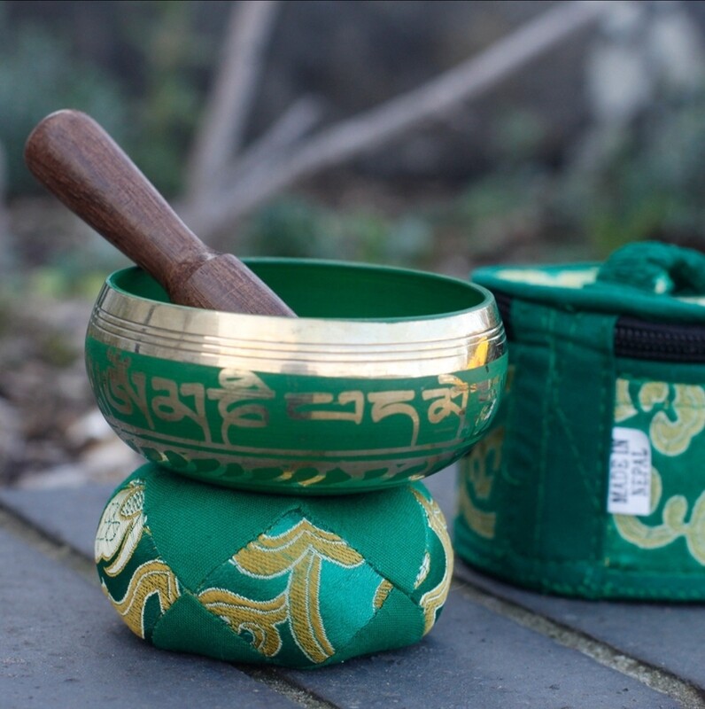 Mini Cuenco tibetano Set de Regalo - Verde