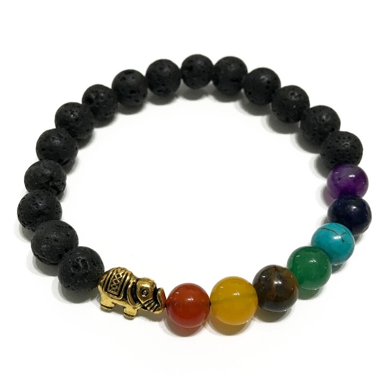 Pulsera de Piedra de Lava - Elefante - Chakra