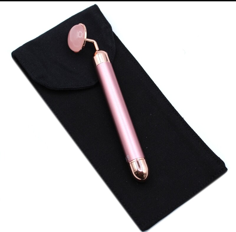 Rodillo con Vibración de Piedras Preciosas - Cuarzo rosa