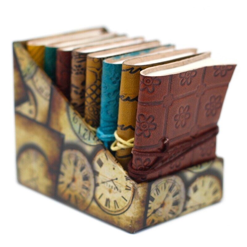 Pack 8 Mini Cuadernos de Cuero 