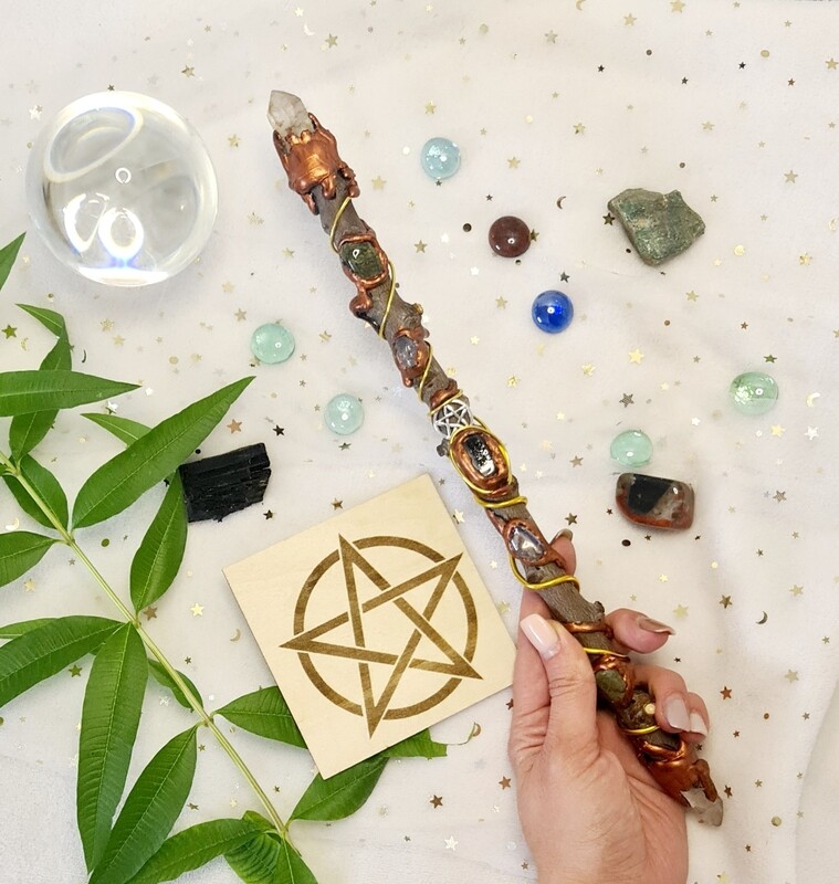 Varita Wicca (2 puntas) Potenciar Rituales