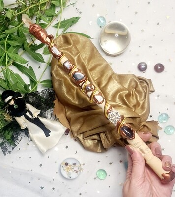 Varita Wicca (punta +tótem) Potenciar Rituales 