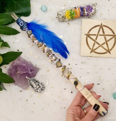 Varita Wicca (1punta+Tótem) Protección +Sanación