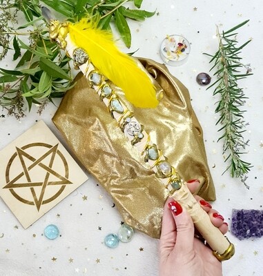 Varita Wicca (1 punta +tótem) Abundancia
