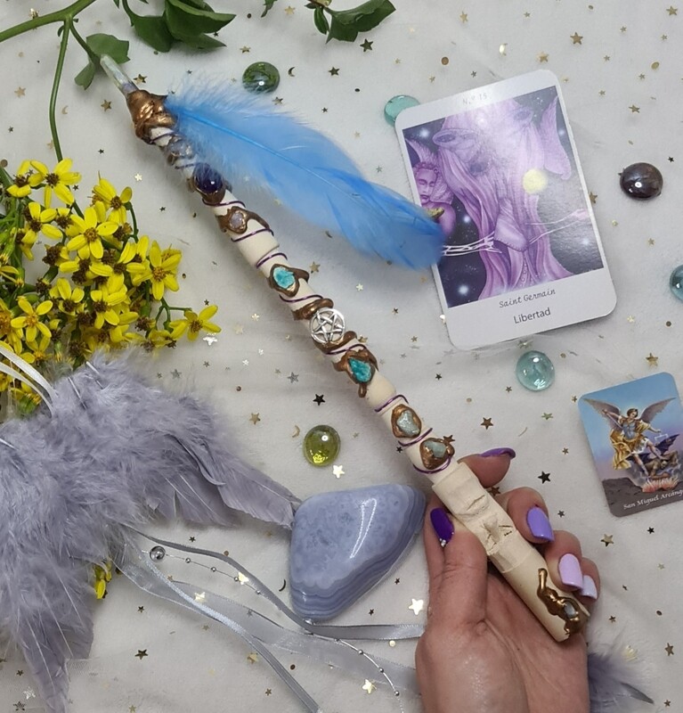 Varita Wicca (1 punta +tótem) Sanación y Potenciar