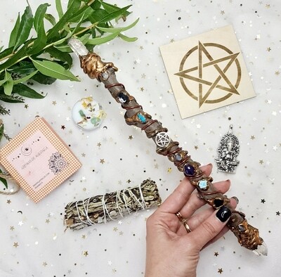 Varita Wicca (2 puntas) Protección +Sanación