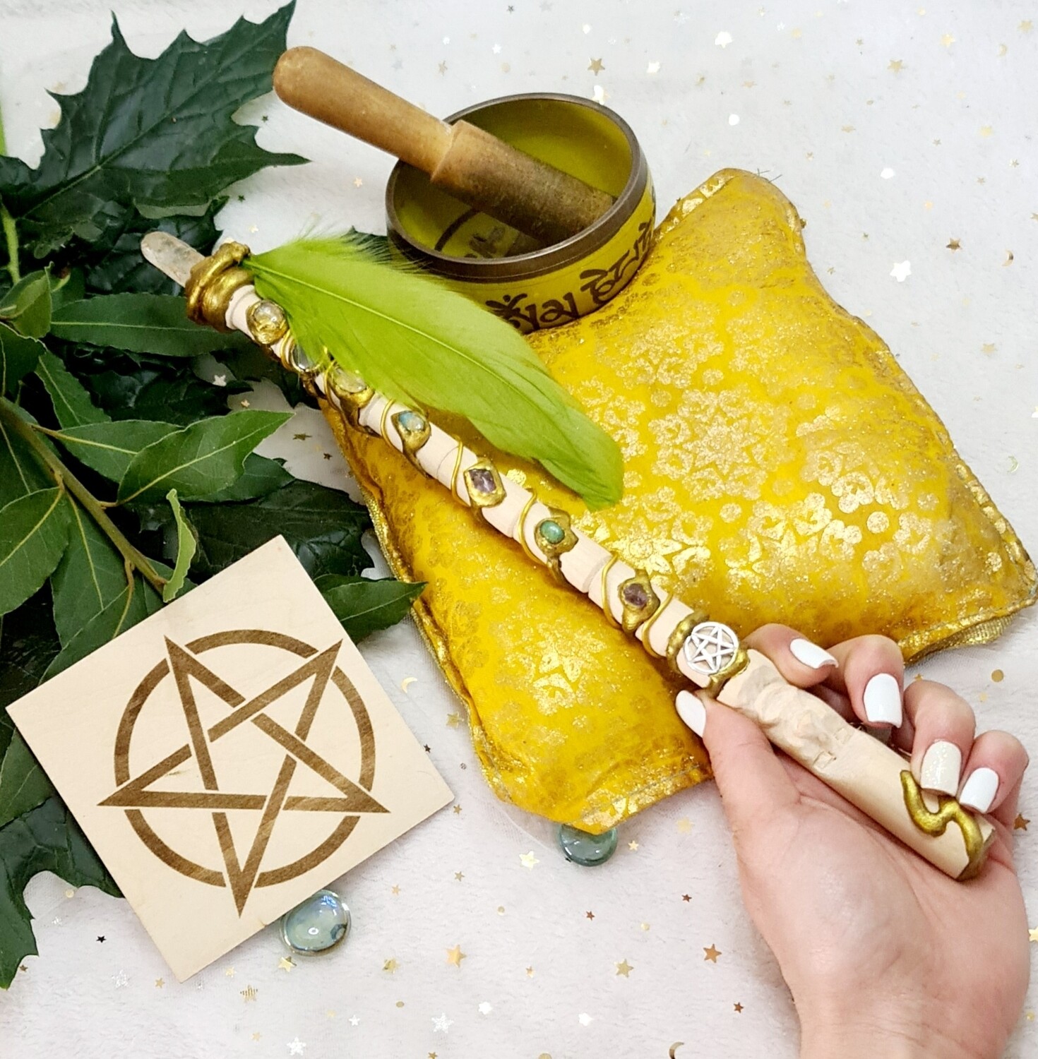 Varita Wicca (1 punta + tótem) Potenciar rituales y Abundancia