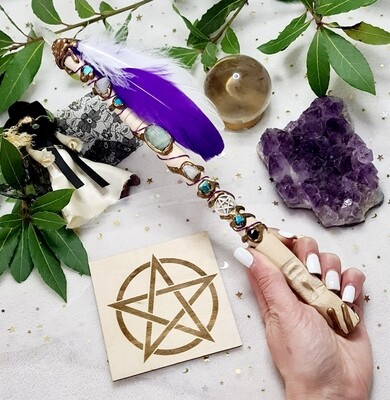 Varita Wicca (1 punta y tótem) Limpieza y Sanación