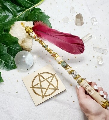 Varita Wicca (Punta y Tótem) Abundancia