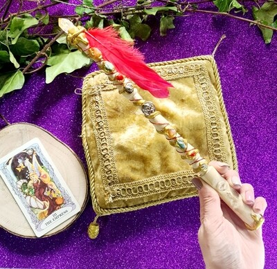 Varita Wicca (1punta + totem) Abundancia