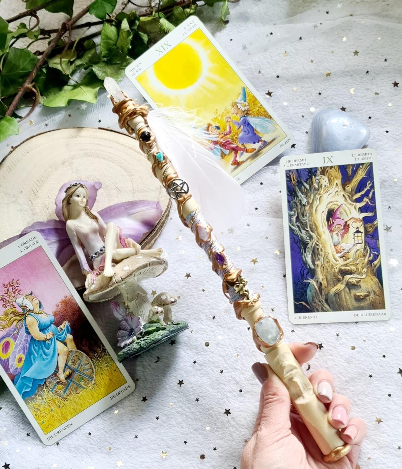 Varita Wicca ( 1 punta + tótem) Hadas Sanación