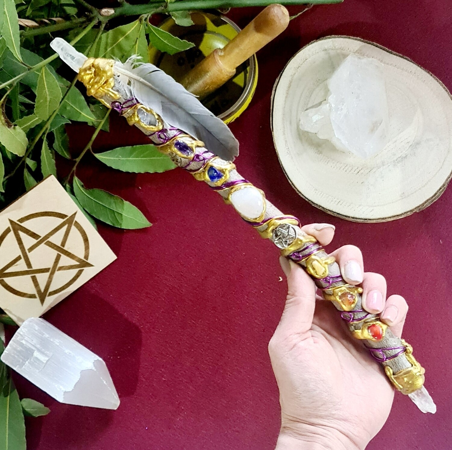 Varita Wicca ( 2 puntas) Sanacion y Autoestima