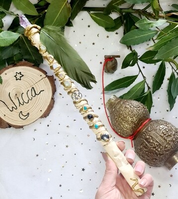 Varita Wicca (1 punta + Tótem) Abundancia
