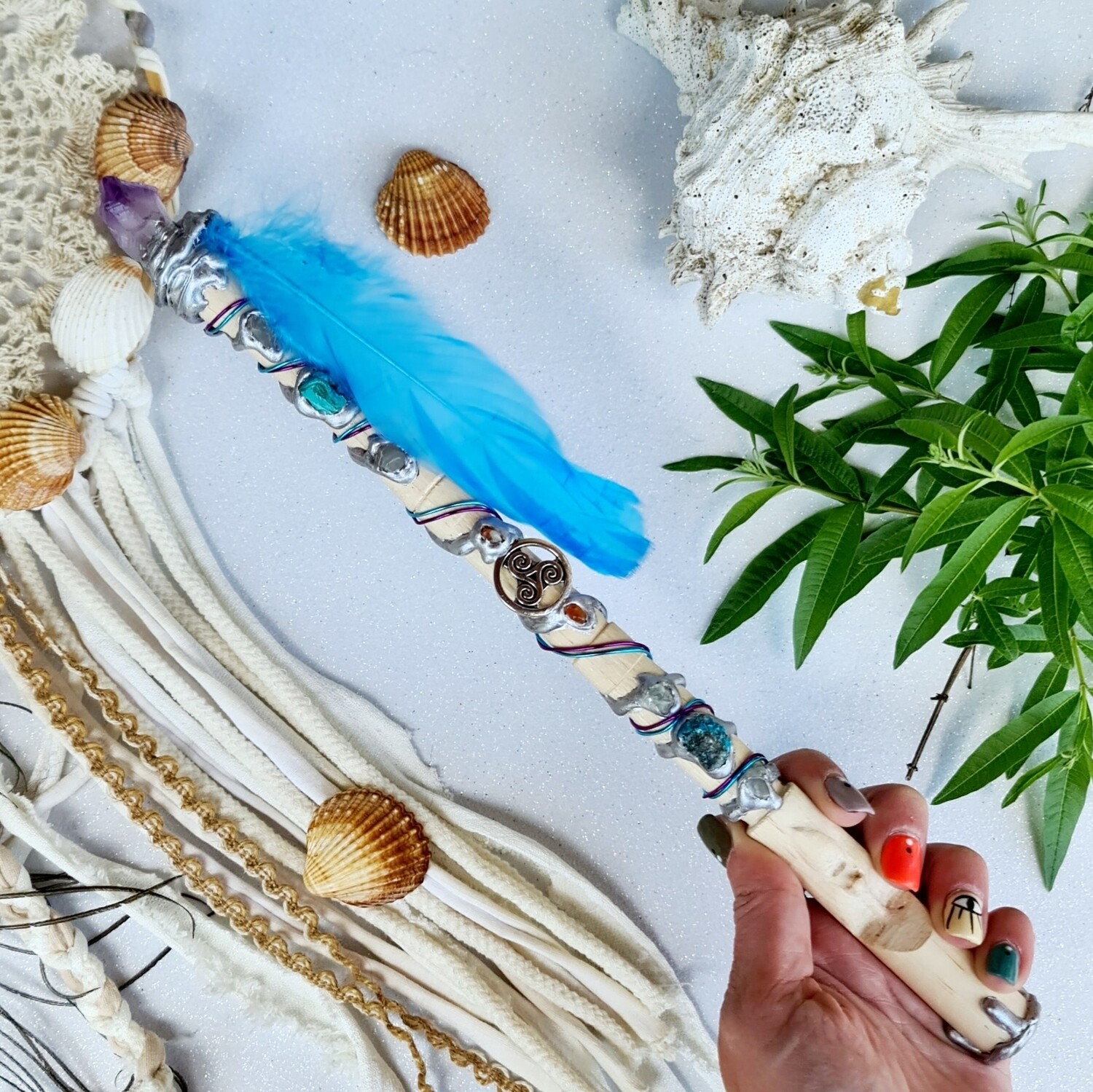 Varita Wicca (1 punta +totem) Limpieza + Confianza