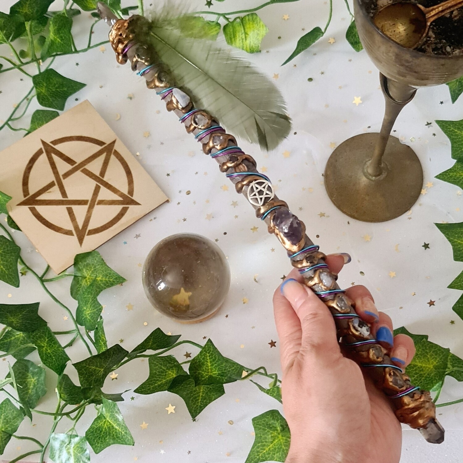Varita Wicca (2 puntas) Confianza y Elevar vibración