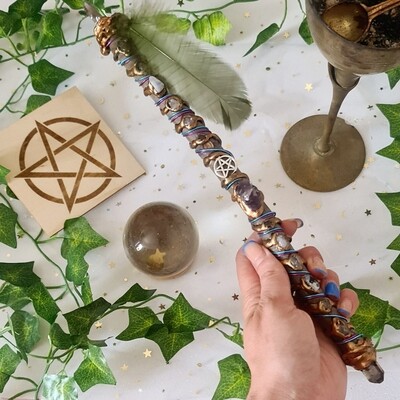 Varita Wicca (2 puntas) Confianza y Elevar vibración