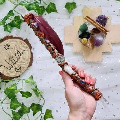 Varita wicca (2 puntas) Protección + Limpieza
