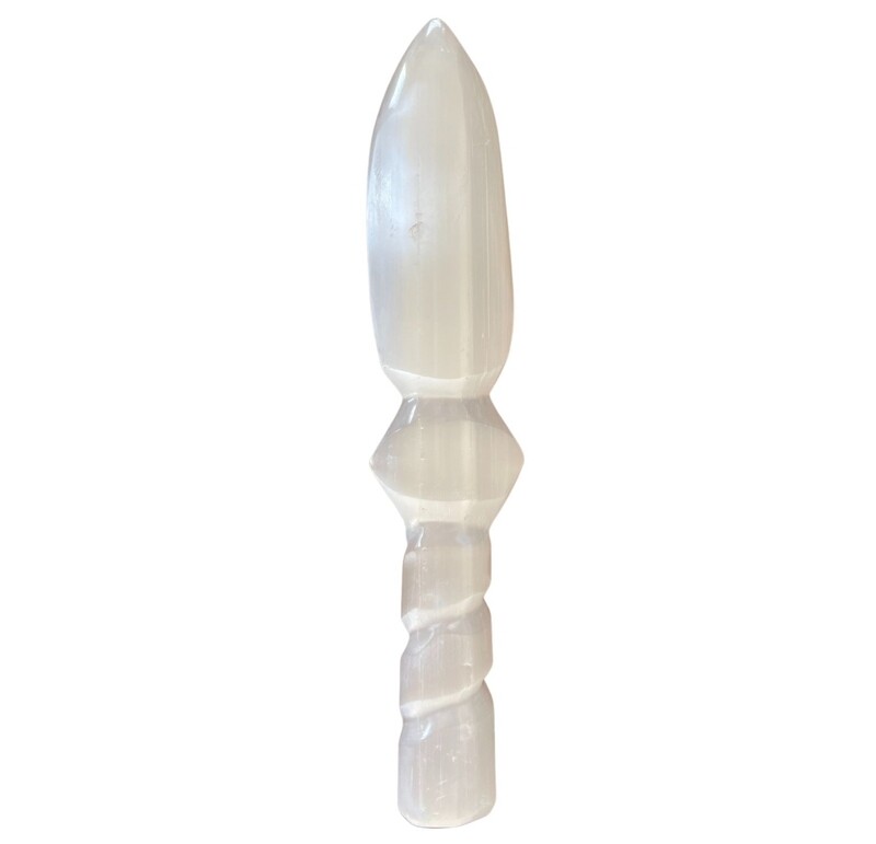 Cuchillo Ritual Selenite Lrg - Espiral (25cm)