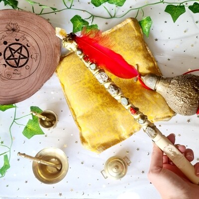 Varita Wicca (1punta+ totem) Abundancia