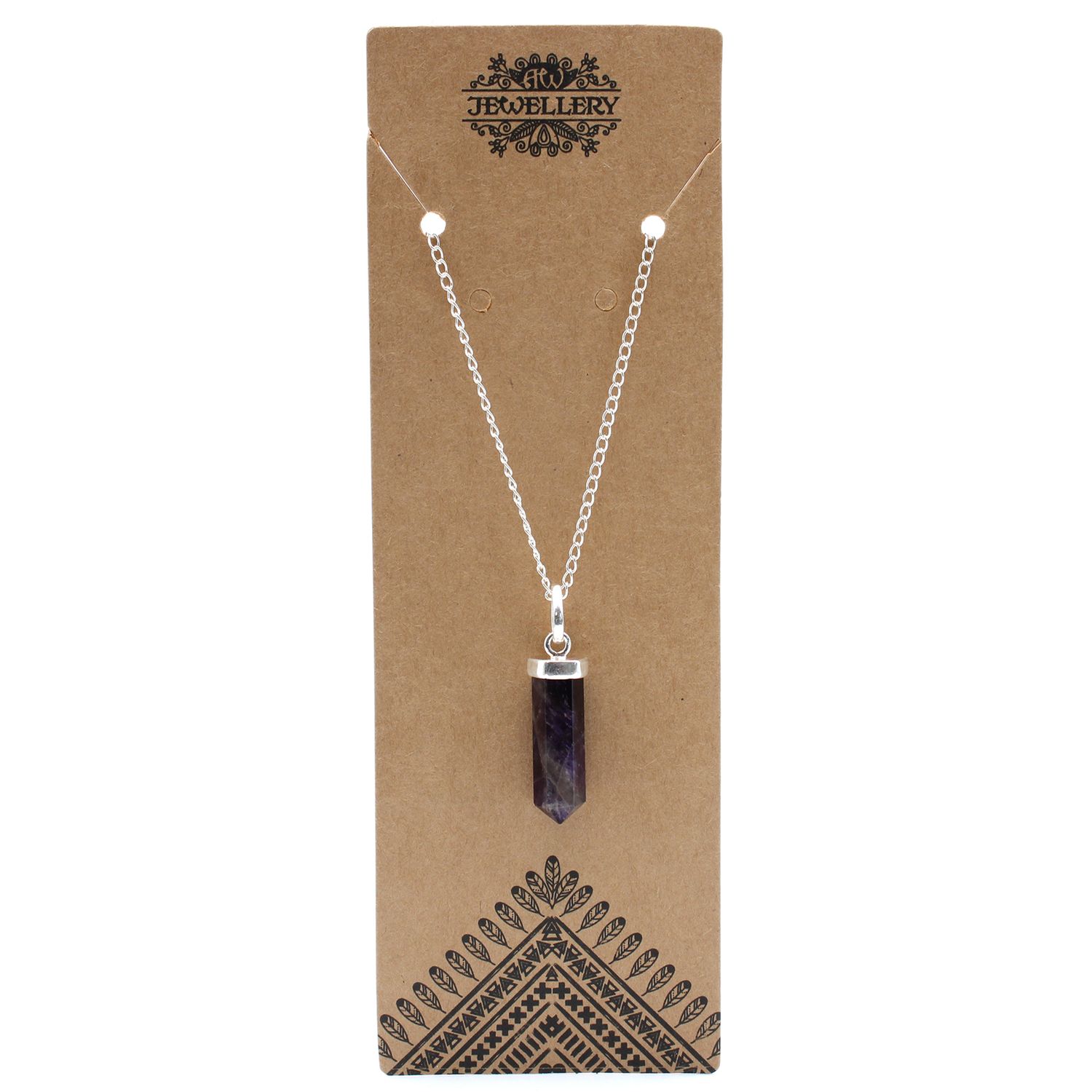 Colgante de Punto Clásico de Piedras Preciosas - Amatista