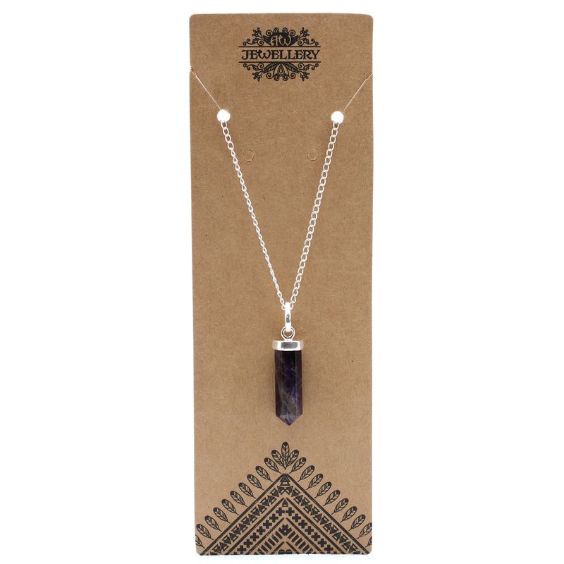 Colgante de Punto Clásico de Piedras Preciosas - Amatista