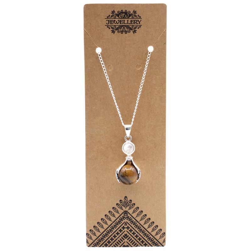 Colgante de Manos Curativas de Piedras Preciosas - Ojo de Tigre