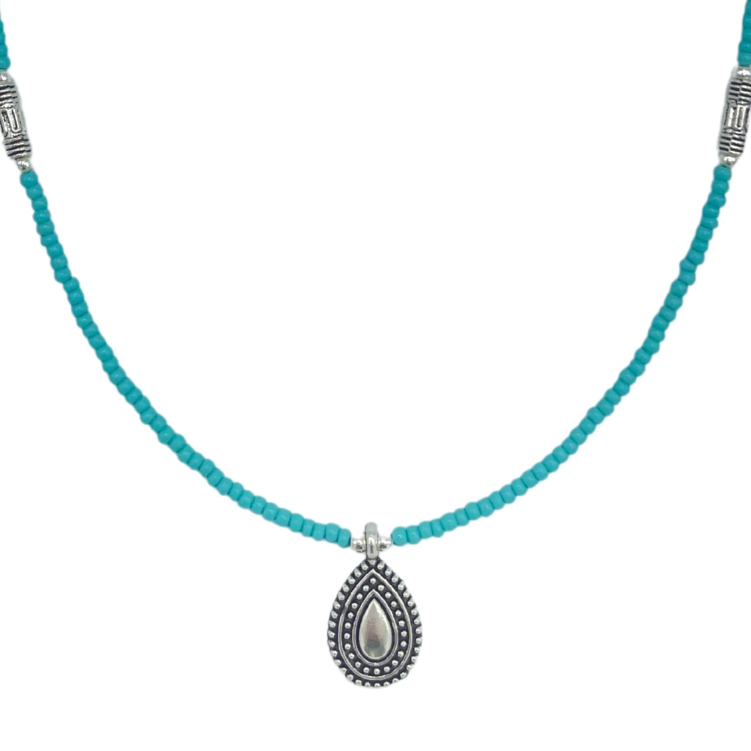 Collar nepalí de gemas extrafinas - Turquesa y lágrima