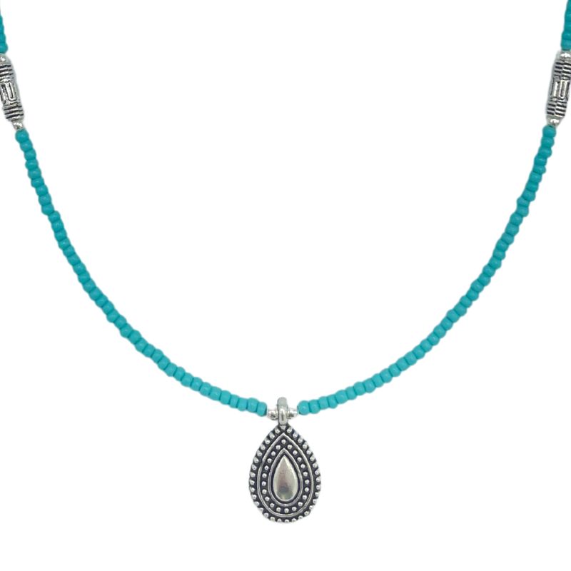 Collar nepalí de gemas extrafinas - Turquesa y lágrima