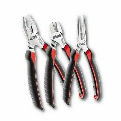 ASSORTIMENTO CON PINZA UNIVERSALE, PINZA A BECCHI MEZZOTONDI DIRITTI E TRONCHESE A TAGLIENTE DIAGONALE (3 PZ) - 150 AX/SE3