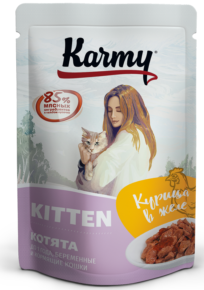 Влажный корм Karmy для котят, Курица в желе
