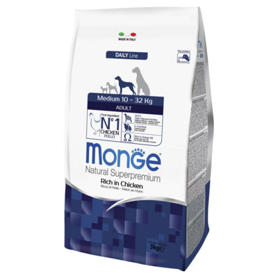 ​Monge (Монж/Монже) Dog Medium корм для взрослых собак средних пород. Фасовки по 3 и 12кг.