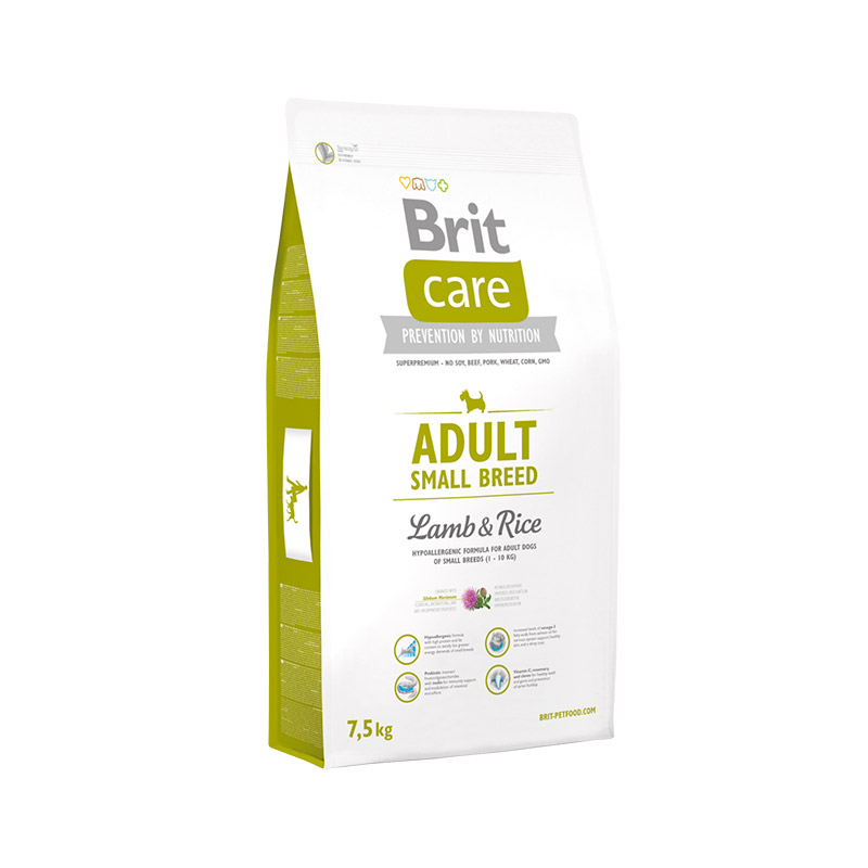 Brit Care Ягненок с рисом для взрослых собак мелких пород.