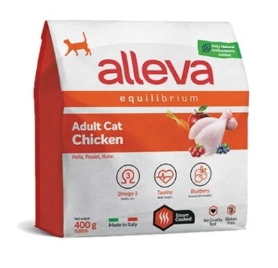 Корм для взрослых кошек Alleva Эквилибриум с курицей, 0,4 кг/1,5 кг