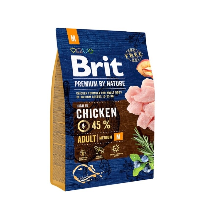 Brit Premium by Nature Adult M для взрослых собак средних пород 1/3/8/15 кг