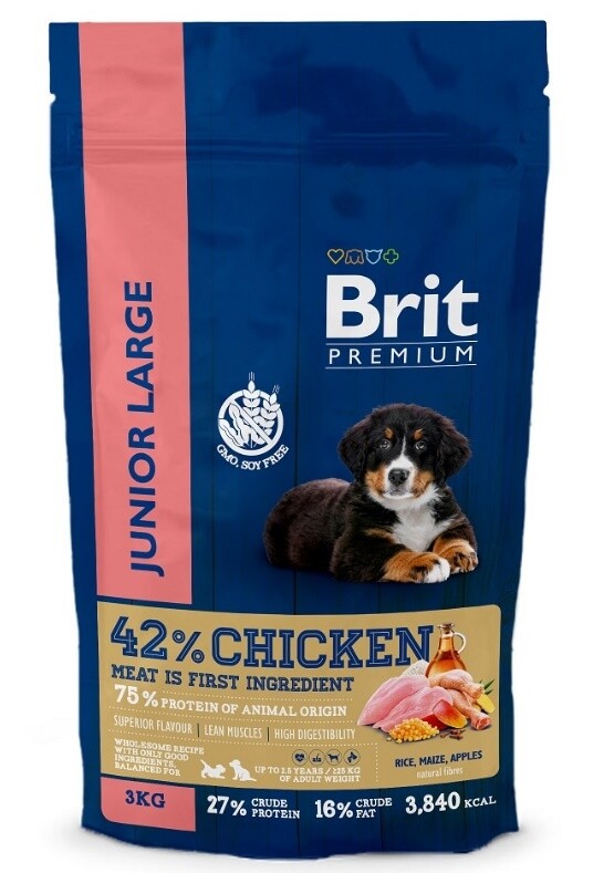 Brit Premium Dog Junior Large с курицей для молодых крупных собак