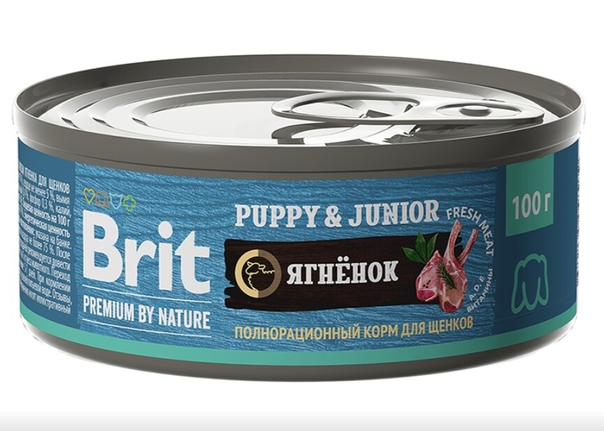 Brit Premium By Nature консервы с ягненком для щенков всех пород