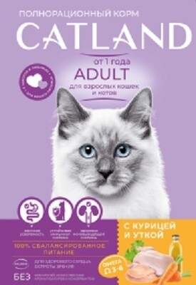 Корм Catland для взрослых кошек и котов с курицей и уткой