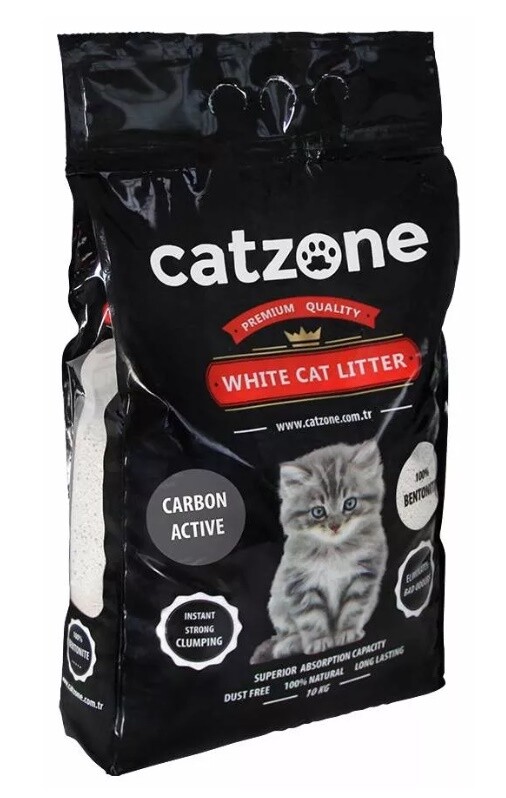 Комкующийся наполнитель для кошек Catzone Active Carbon бентонитовый, 10 кг, 30 л