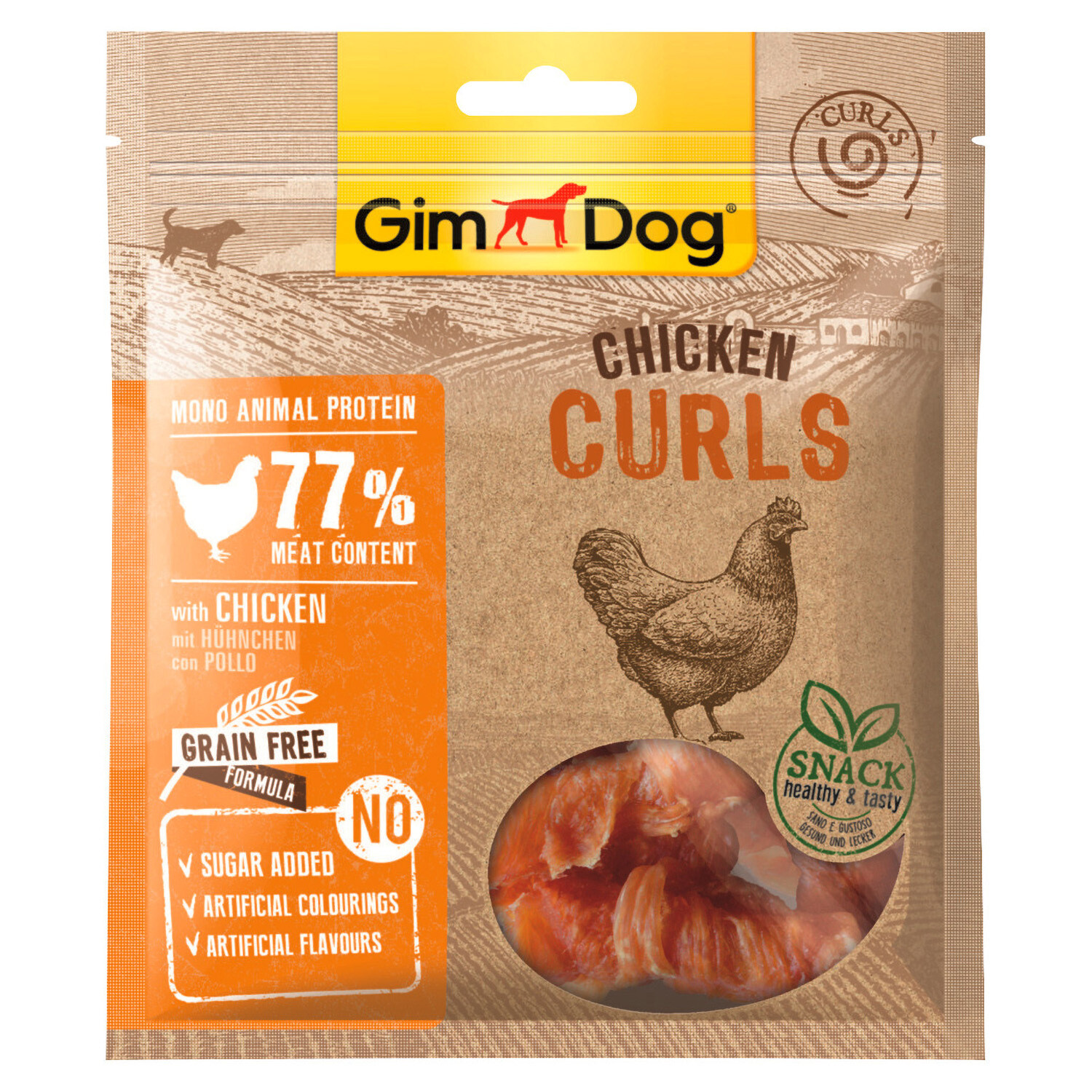 GimDog дополнительный корм (лакомство) куриный для собак - "спиральки" 55 г