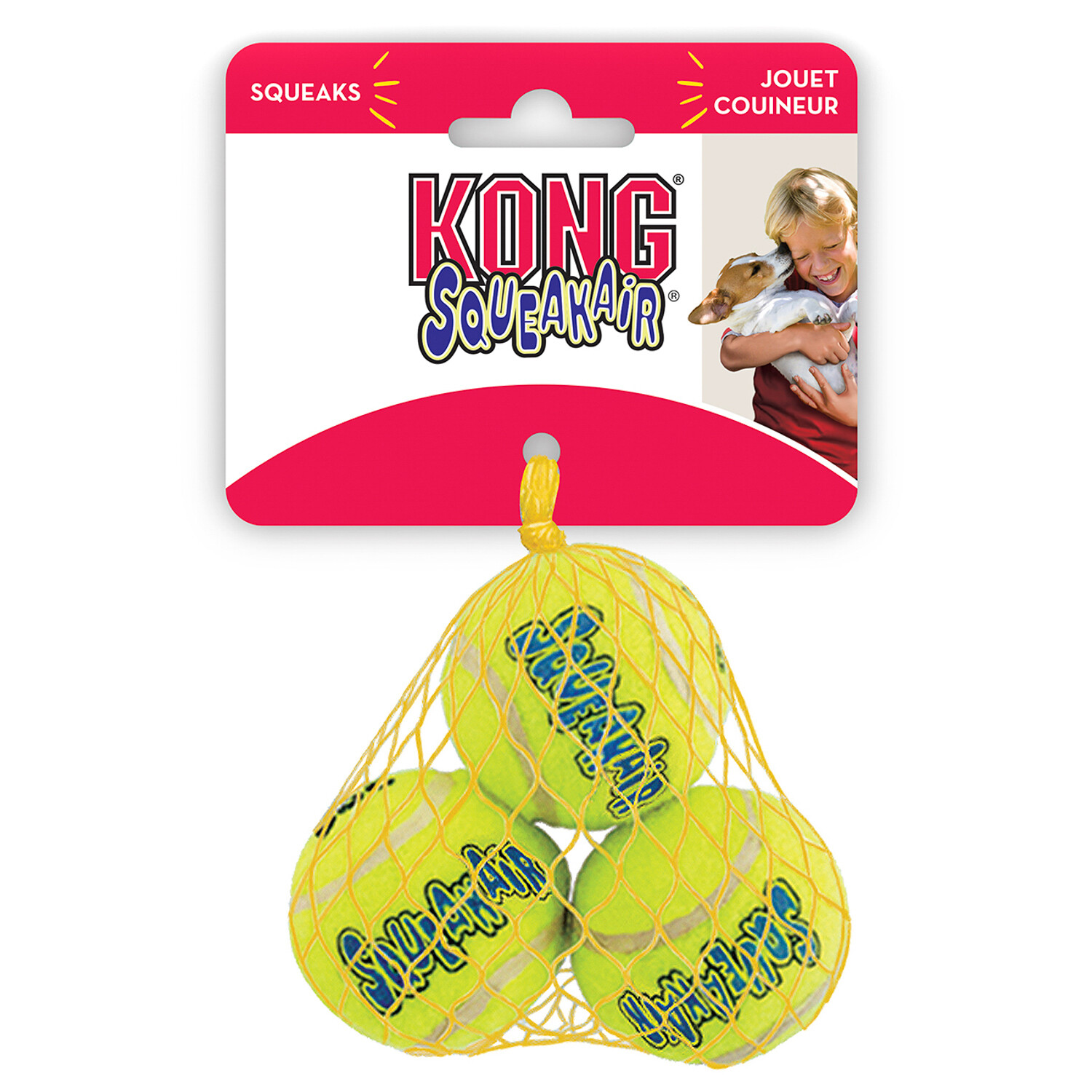 Игрушка KONG для собак Air "Теннисный мяч" маленький (в упаковке 3 шт.), 5 см