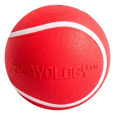 Playology жевательный мяч SQUEAKY CHEW BALL 6 см для собак мелких и средних пород с пищалкой. С ароматом курицы, говядины или арахиса
