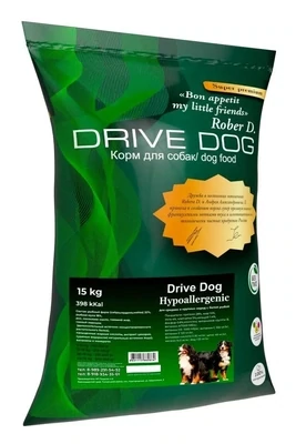DRIVE DOG Hypoallergenic полнорационный сухой корм для собак средних и крупных пород гипоаллергенный с белой рыбой