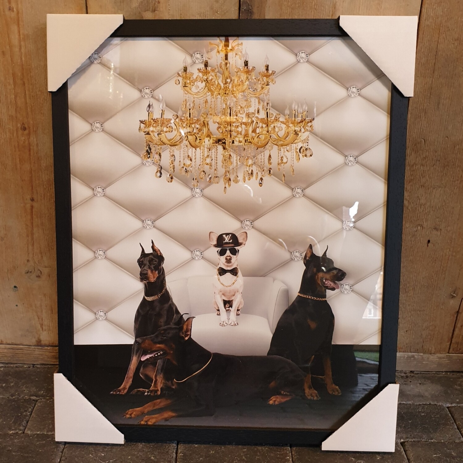 Schilderij Dogs Louis Vuitton 43x53cm