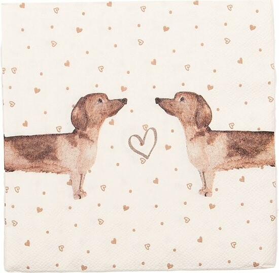 Servetten Teckel Love 33x33cm