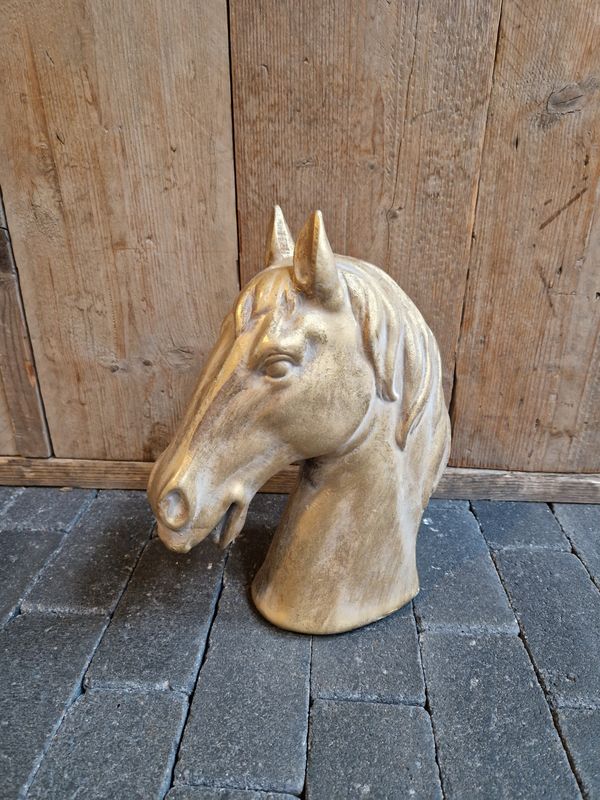 Paardenhoofd goud 28cm