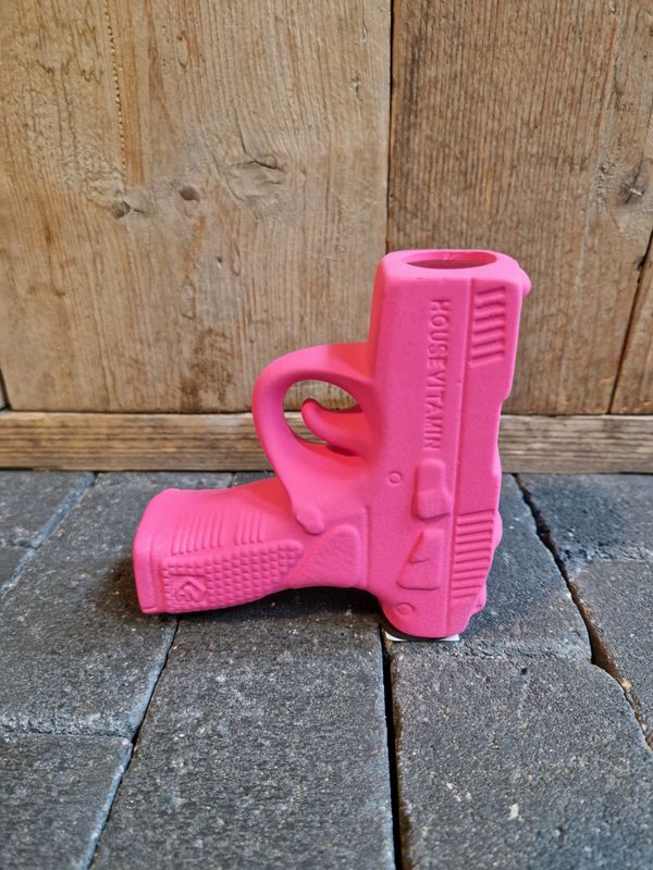 Pistool vaasje Roze 12cm