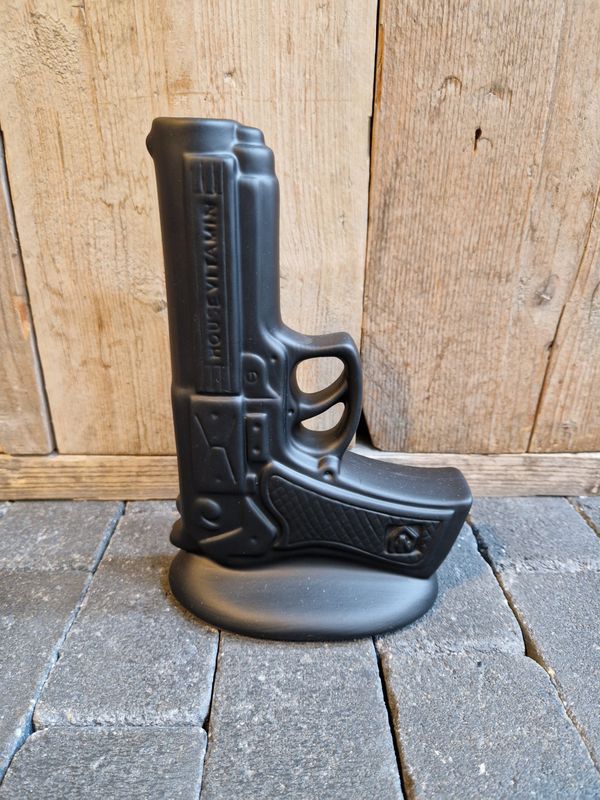 Pistool vaas Zwart 22cm